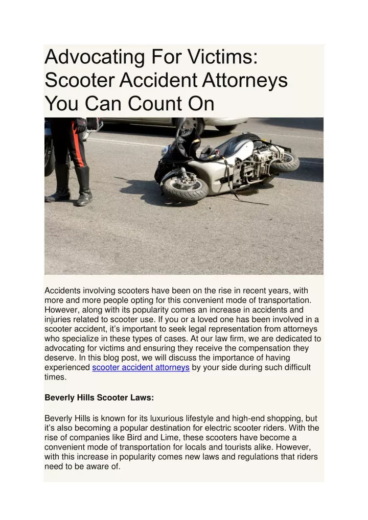 advocating for victims scooter accident attorneys