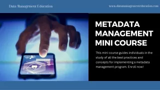 Metadata Management Mini Course