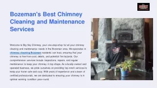 Bozeman's Best Chimney Cleaning and Maintenance Services