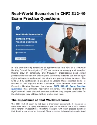 Real-World Scenarios in CHFI 312-49 Exam Practice Questions (1)
