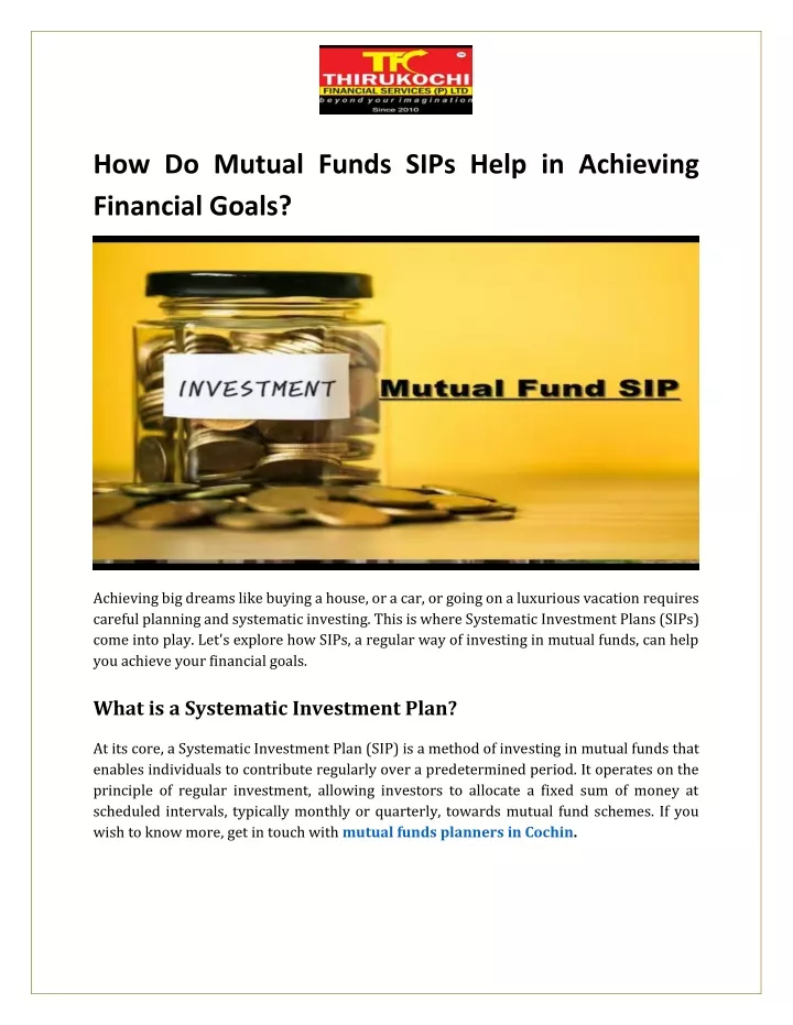 how do mutual funds sips help in achieving