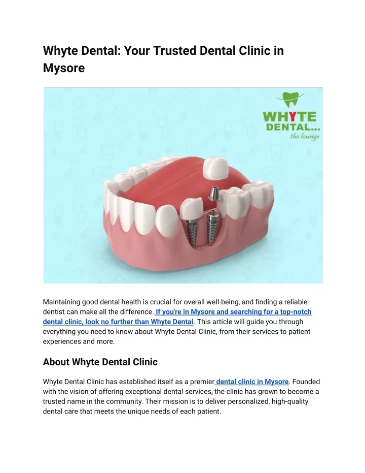 whyte dental your trusted dental clinic in mysore