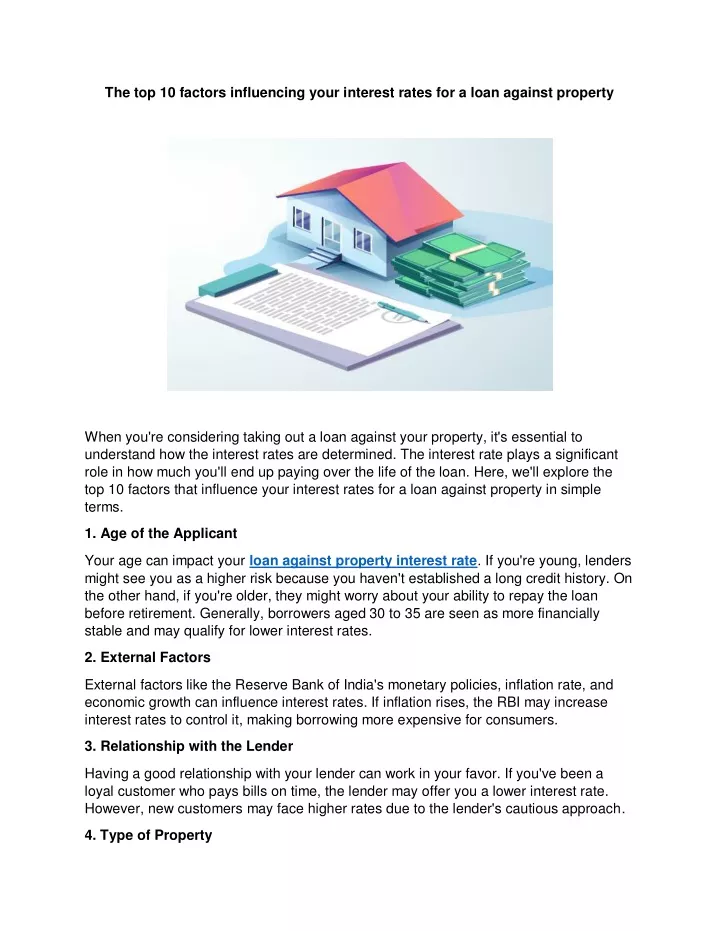 PPT - The Top 10 Factors Influencing Your Interest Rates For A Loan ...