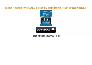 Teach Yourself VISUALLY iPad by Hart-Davis [PDF EPUB KINDLE]