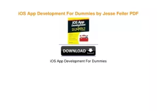 iOS App Development For Dummies by Jesse Feiler PDF