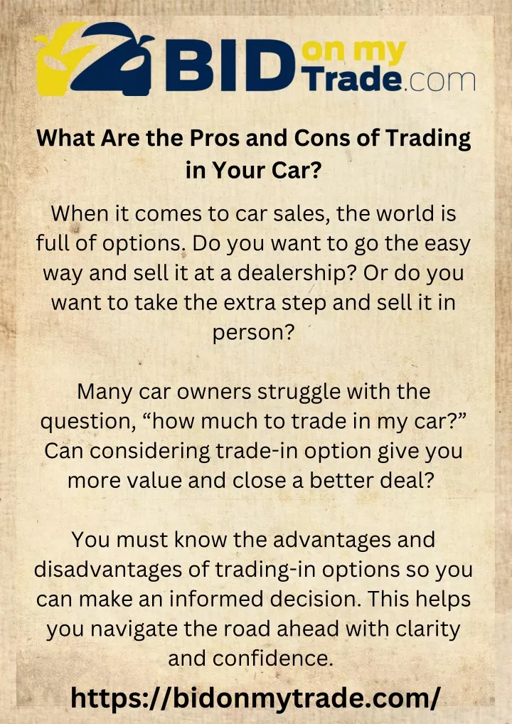 what are the pros and cons of trading in your car