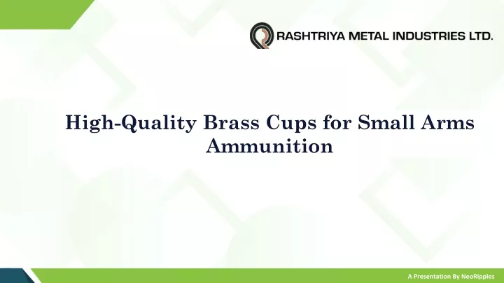 high quality brass cups for small arms ammunition