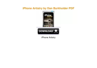 iPhone Artistry by Dan Burkholder PDF