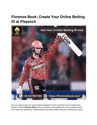 Florence Book_ Create Your Online Betting ID at Playexch