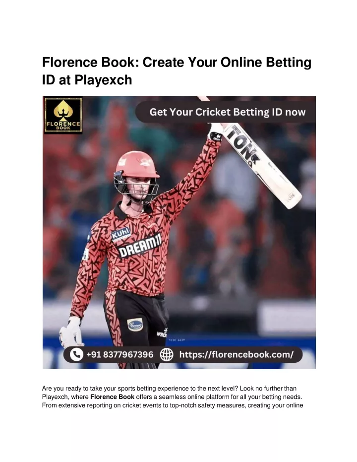 florence book create your online betting id at playexch