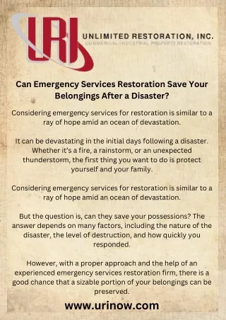 Emergency Restoration Services Rapid Response for Disaster Recovery