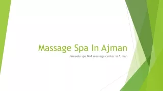 Massage Spa In Ajman