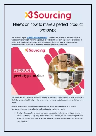 Here’s on how to make a perfect product prototype