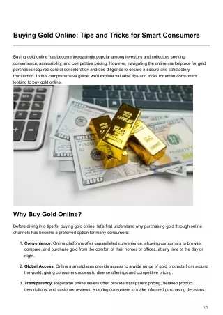 buying gold online tips and tricks for smart