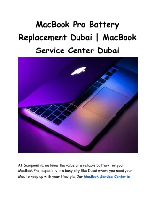 MacBook Pro Battery Replacement Dubai _ MacBook Service Center Dubai