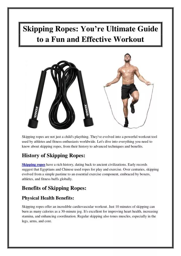 skipping ropes you re ultimate guide