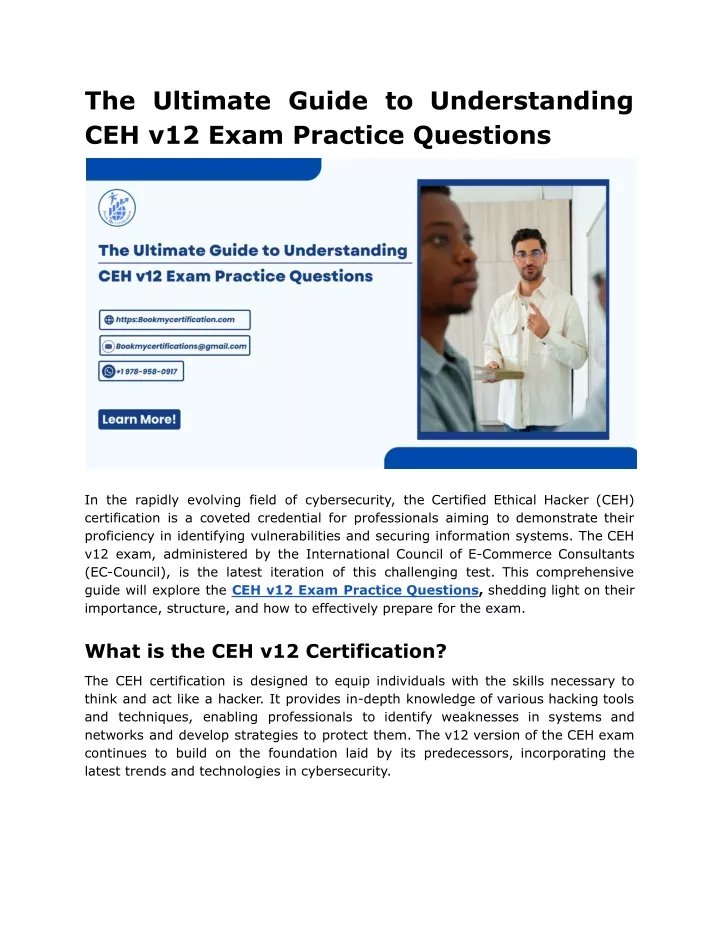 the ultimate guide to understanding ceh v12 exam