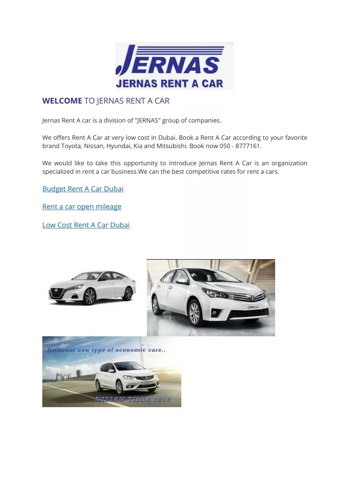 welcome to jernas rent a car