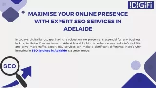 Maximise your online presence with SEO services in Adelaide.
