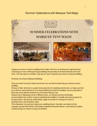 Summer Celebrations with Marquee Tent Magic