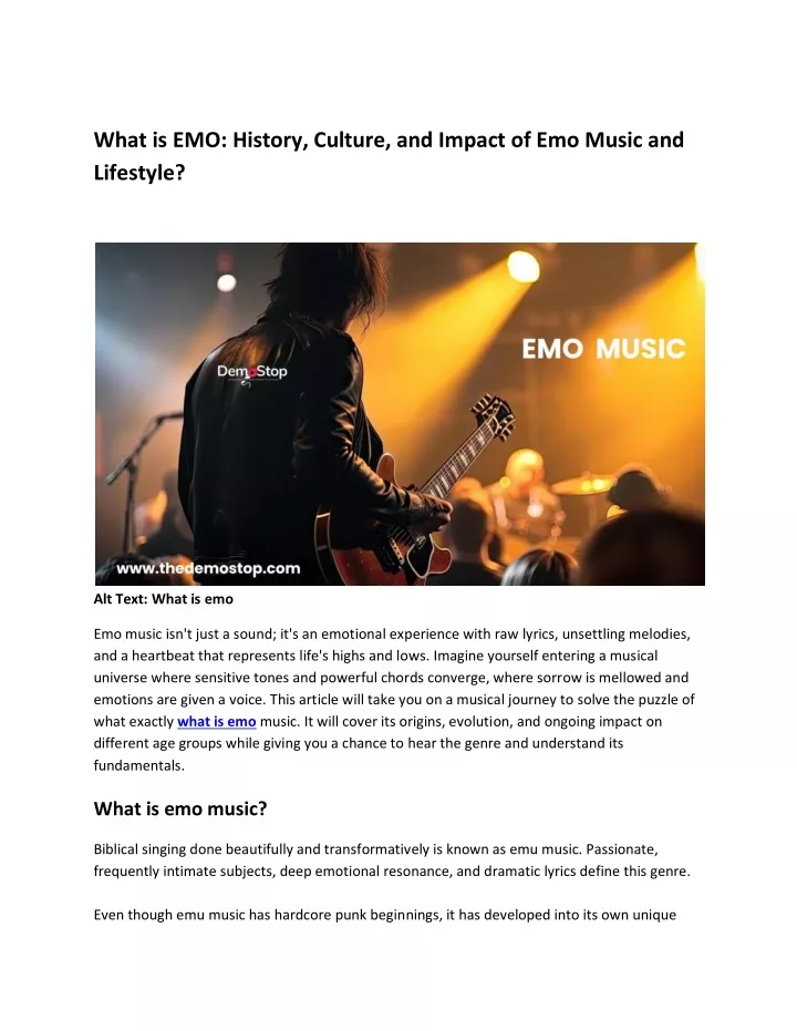 what is emo history culture and impact