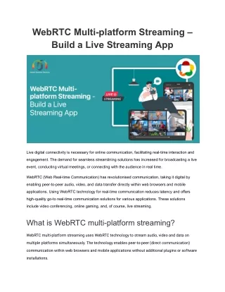 WebRTC Multi-platform Streaming – Build a Live Streaming App (1)