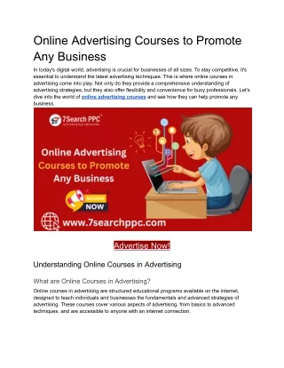 Online Advertising Courses to Promote Any Business