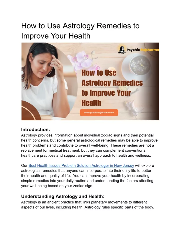 PPT - How to Use Astrology Remedies to Improve Your Health PowerPoint ...