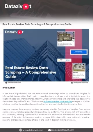 Real Estate Review Data Scraping – A Comprehensive Guide