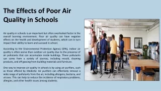 The Effects of Poor Air Quality in Schools