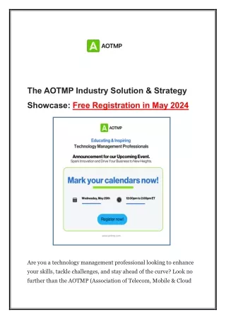 The AOTMP Industry Solution