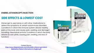 Enbrel (Etanercept) Injection Side Effects & Lowest Cost