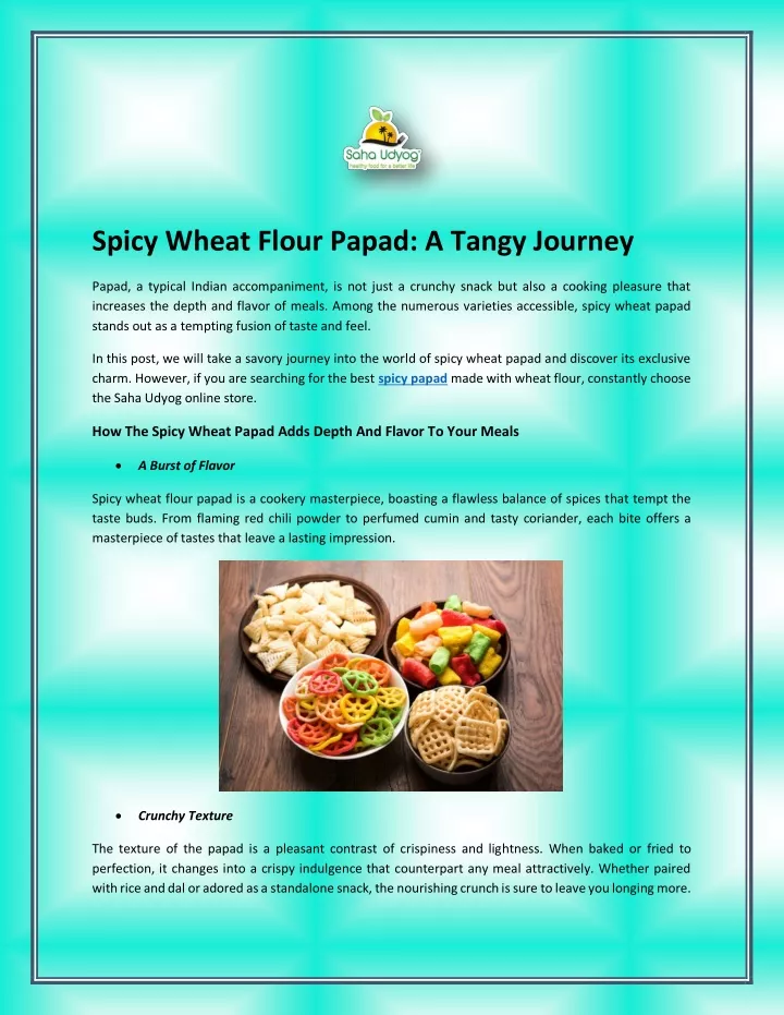 spicy wheat flour papad a tangy journey