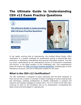 The Ultimate Guide to Understanding CEH v12 Exam Practice Questions