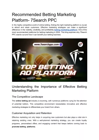 Recommended Betting Marketing Platform- 7Search PPC