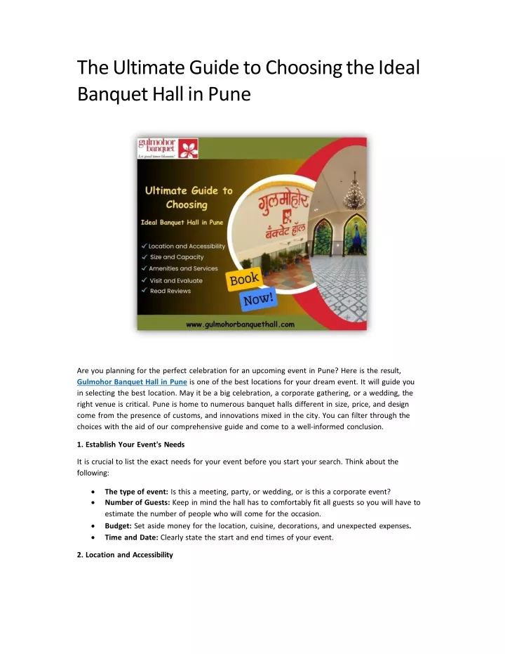 the ultimate guide to choosing the ideal banquet hall in pune