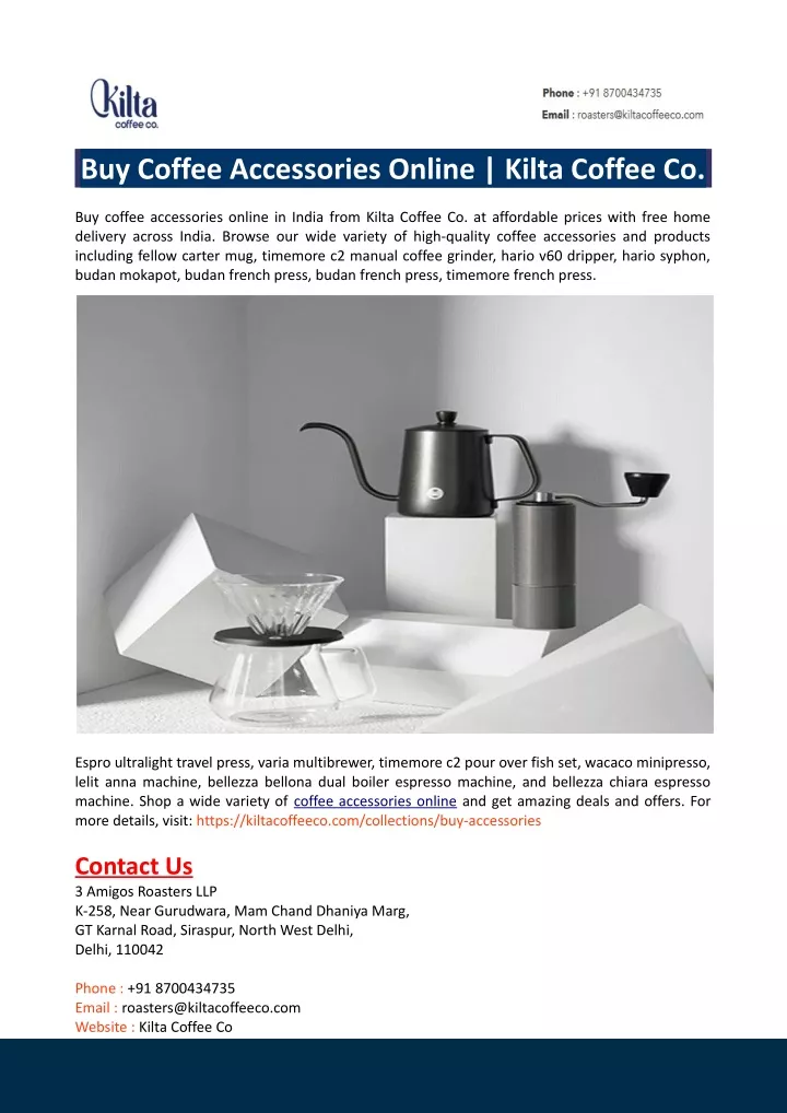 buy coffee accessories online kilta coffee co