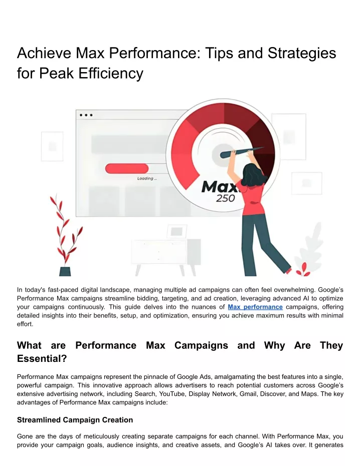 achieve max performance tips and strategies