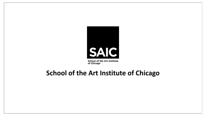 school of the art institute of chicago