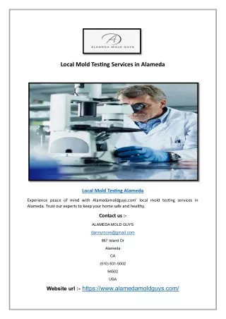 Local Mold Testing Services in Alameda