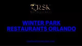 winter park restaurants orlando