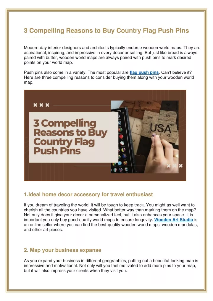 3 compelling reasons to buy country flag push pins