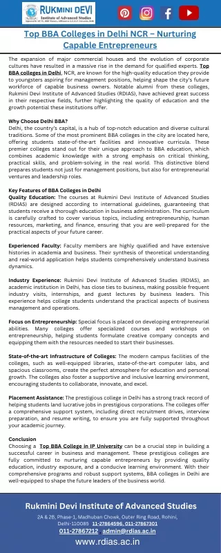 top bba colleges in delhi ncr nurturing capable
