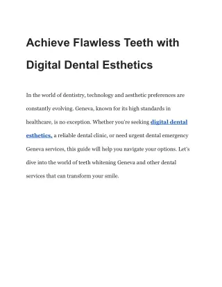 Achieve Flawless Teeth with Digital Dental Esthetics