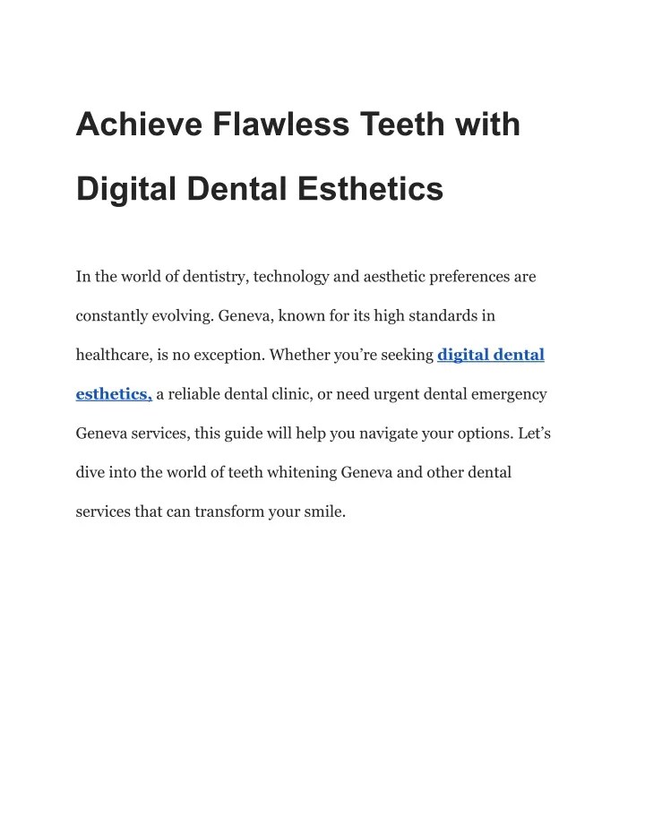 achieve flawless teeth with