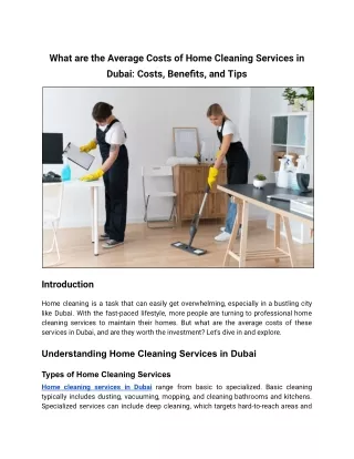 What are the Average Costs of Home Cleaning Services in Dubai_ Costs, Benefits, and Tips