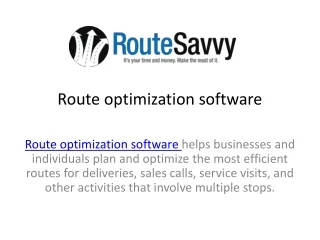 Route optimization software