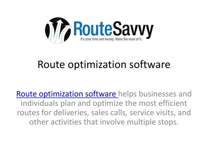 route optimization software