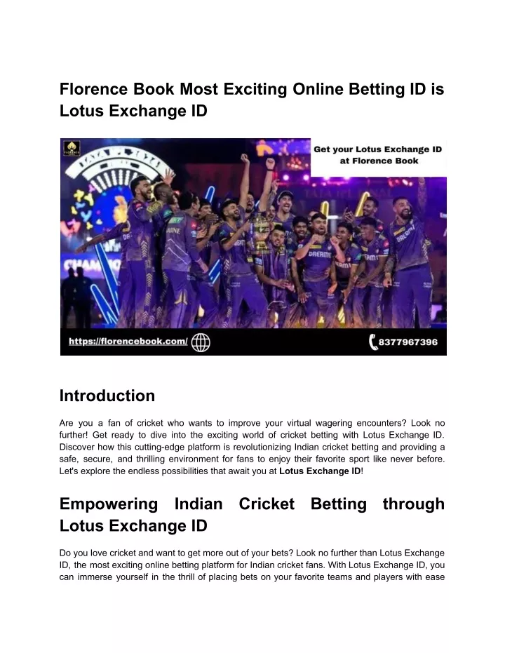 florence book most exciting online betting