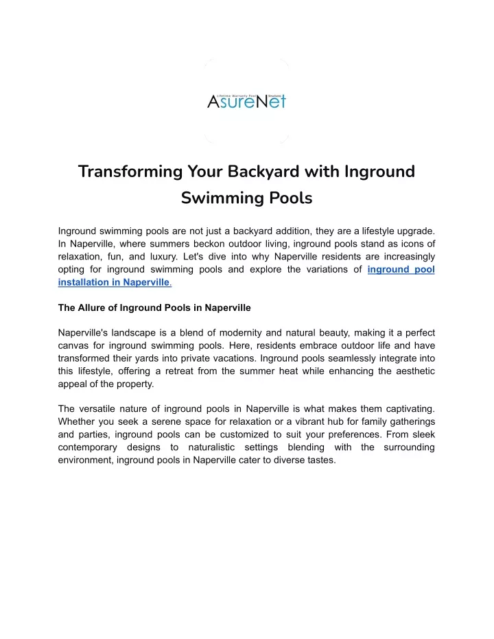 transforming your backyard with inground swimming